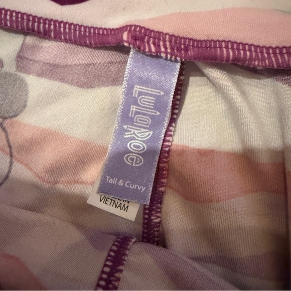 Lularoe Multicolor Geometric Disney Minnie Mouse High Rise Leggings Tall & Curvy - Picture 6 of 11